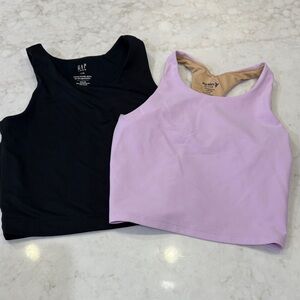 GAP Women's Black and old navy Lavender longline athletic Tank Tops